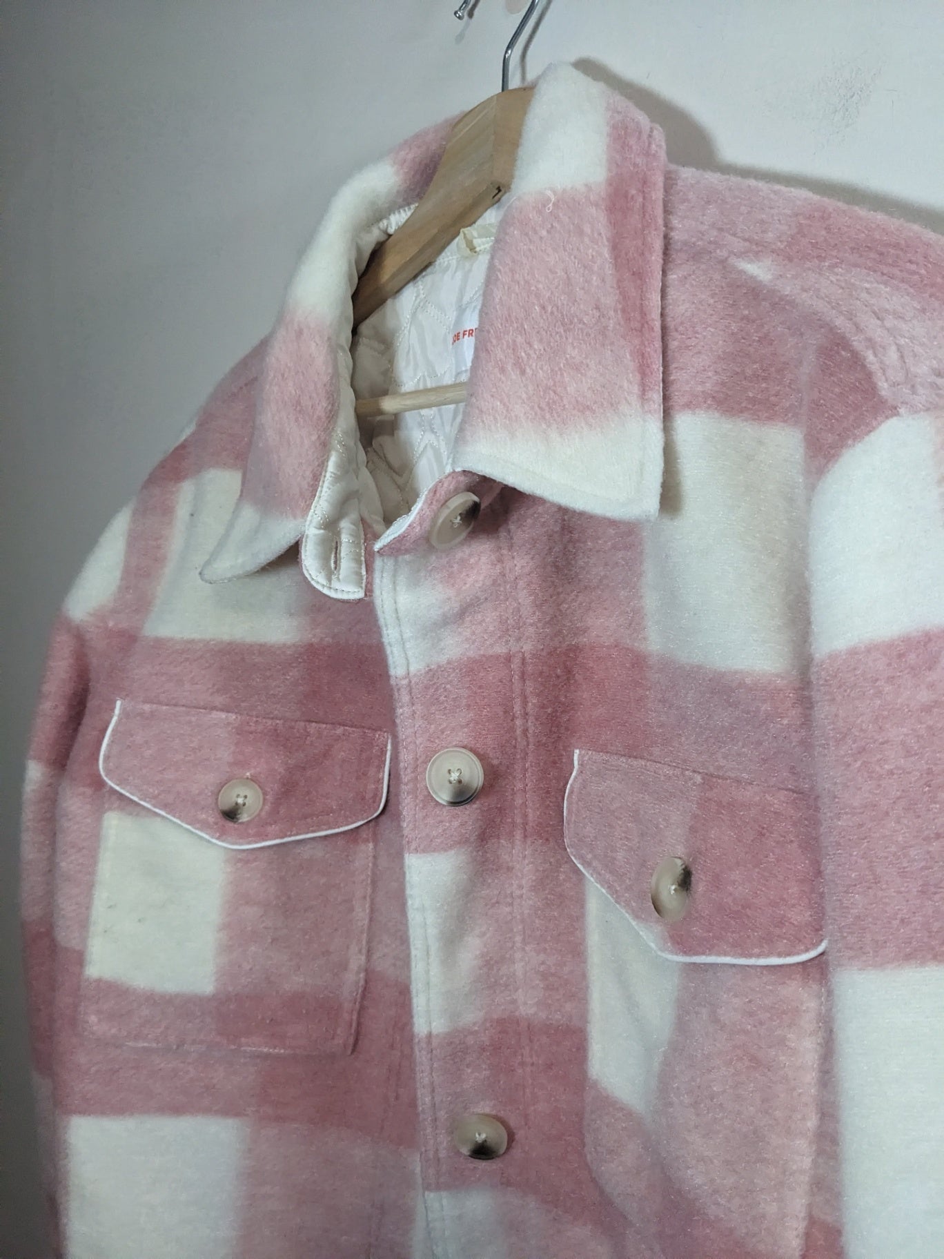 Joe Fresh Jillian Harris Pink Plaid Shacket - L