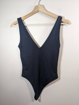 BABATON Black V-neck Bodysuit - S