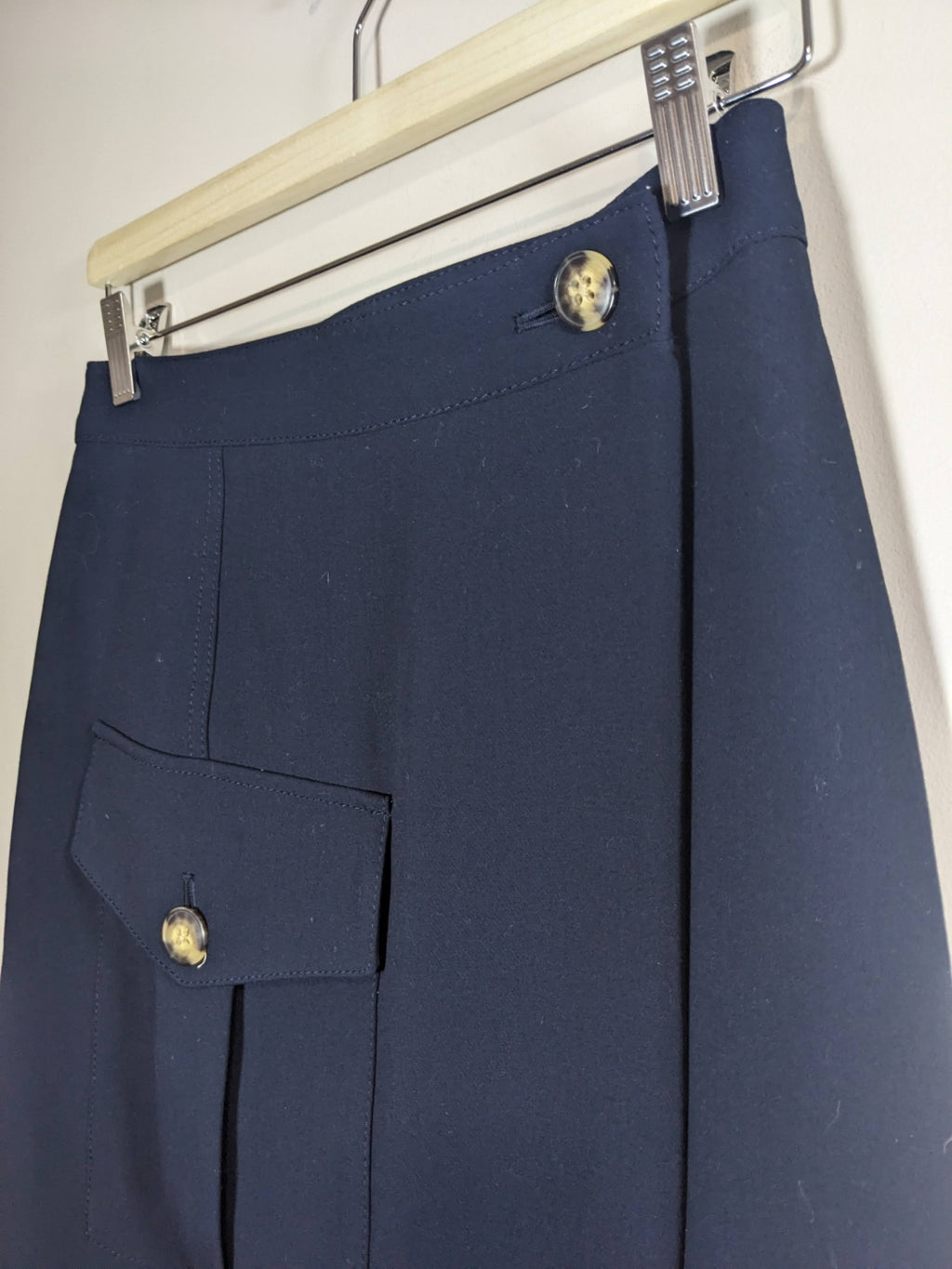 Banana Republic Navy Wrap Skirt - XS
