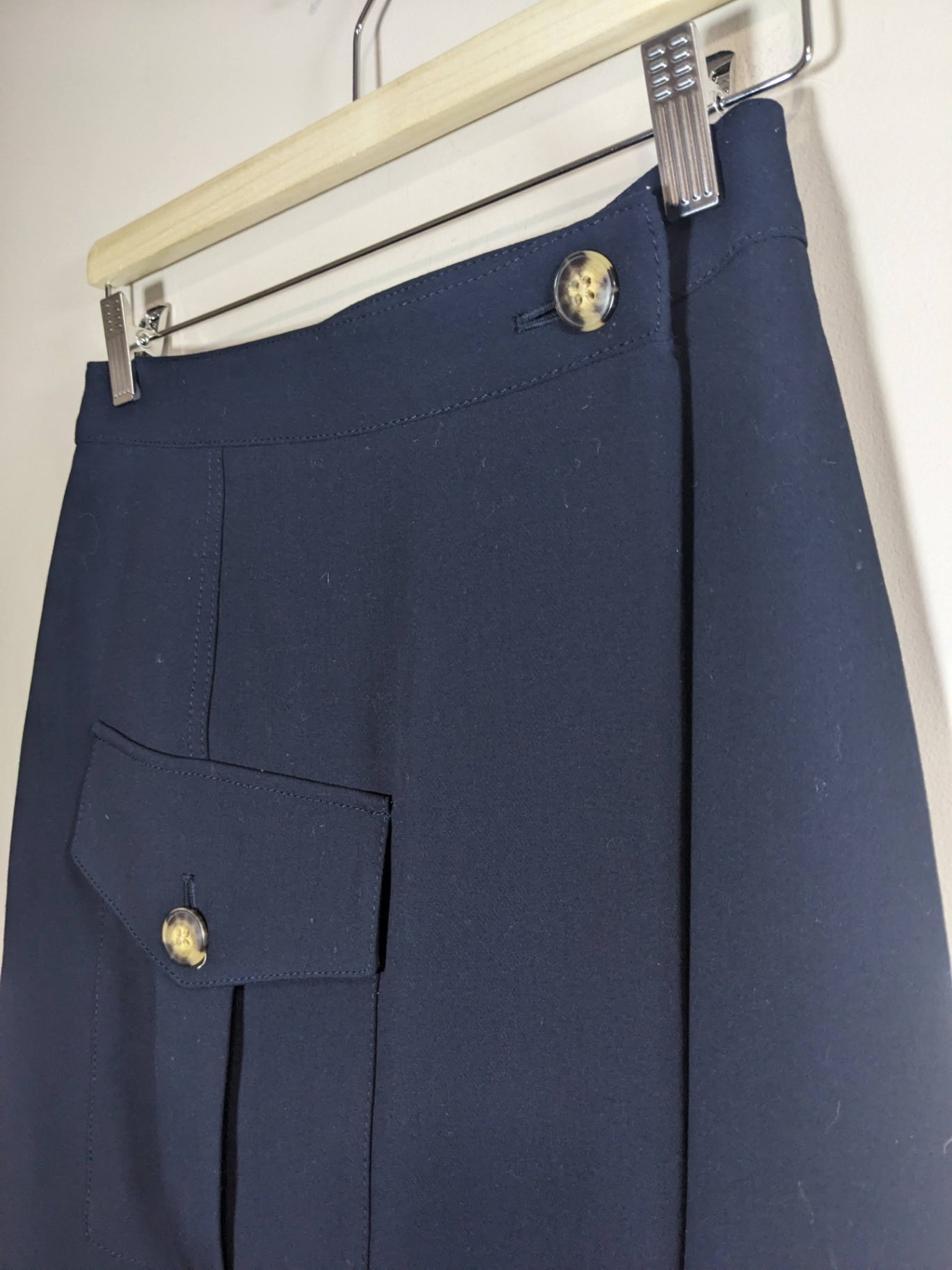 Banana Republic Navy Wrap Skirt - XS