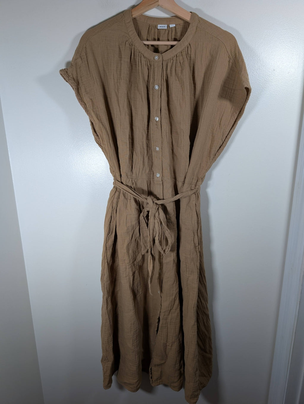 Gap brown button up dress- XL