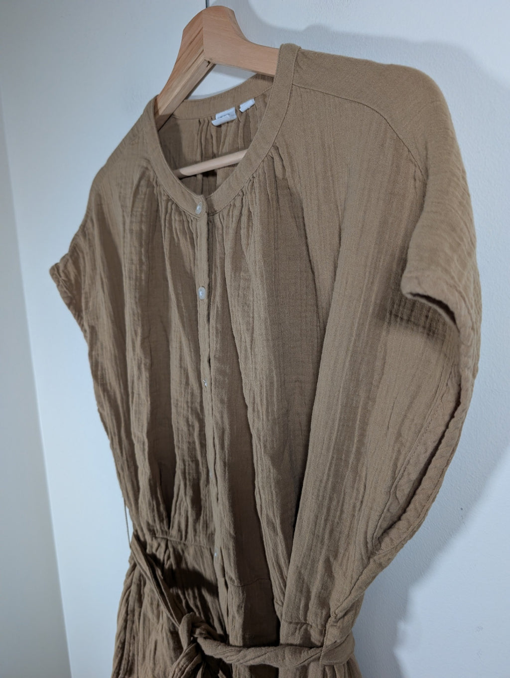 Gap brown button up dress- XL