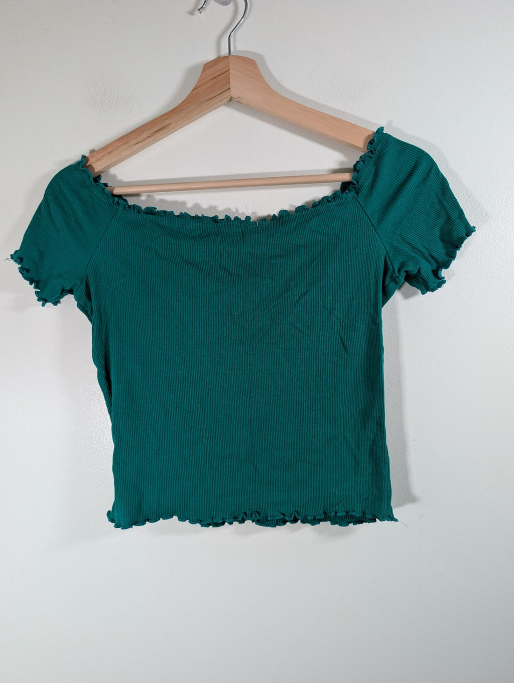 SW essentials green crop blouse - Medium