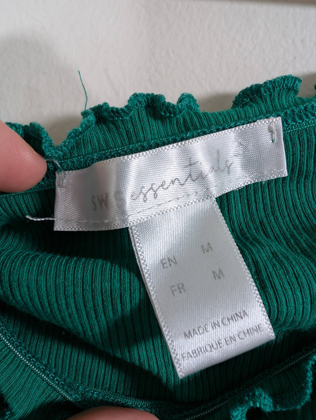 SW essentials green crop blouse - Medium