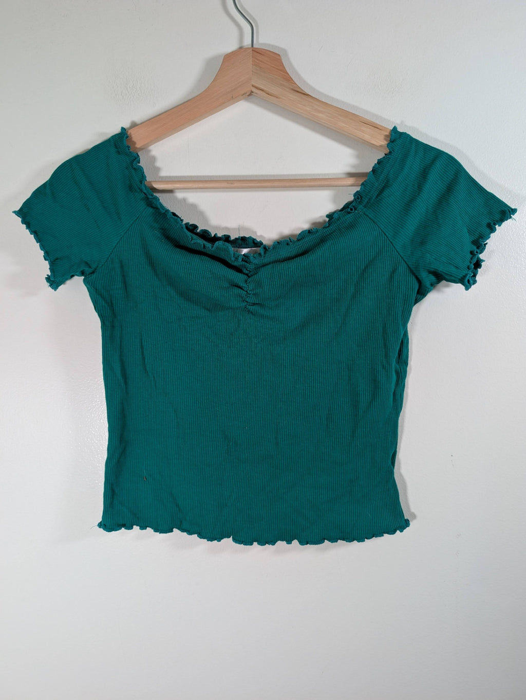 SW essentials green crop blouse - Medium