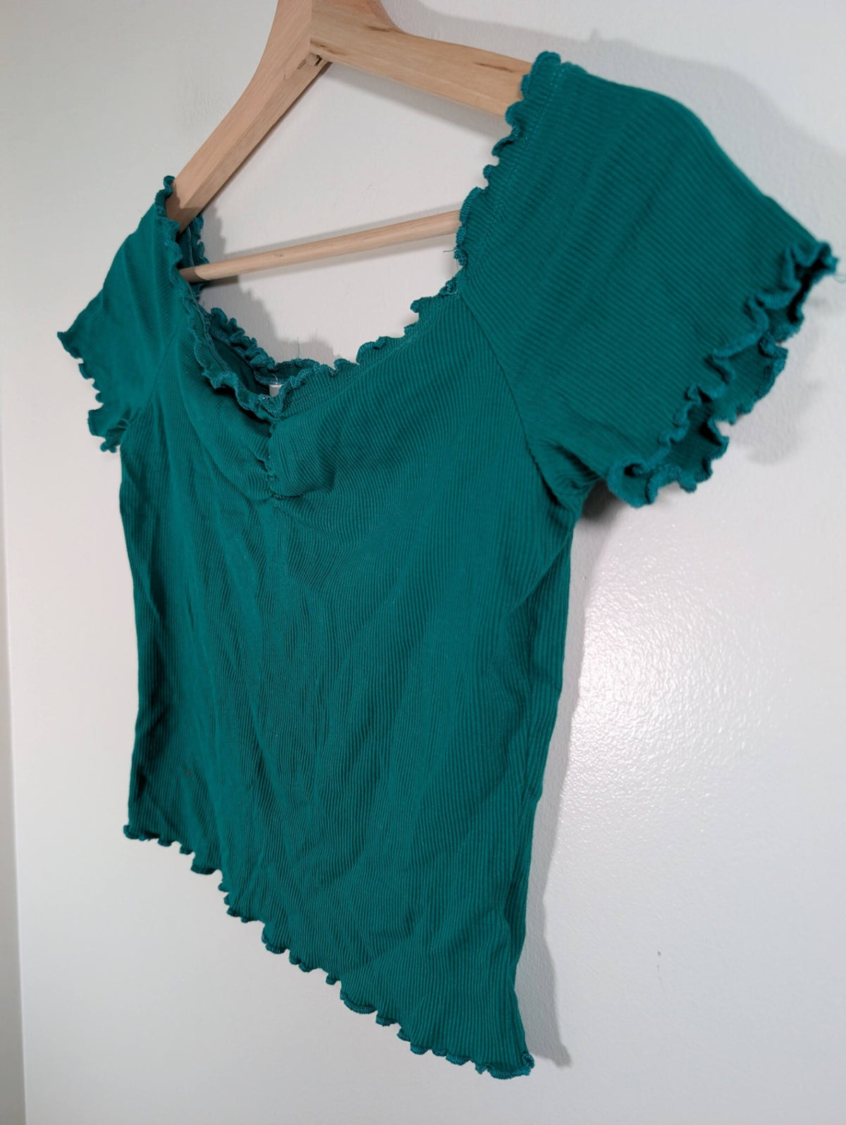 SW essentials green crop blouse - Medium