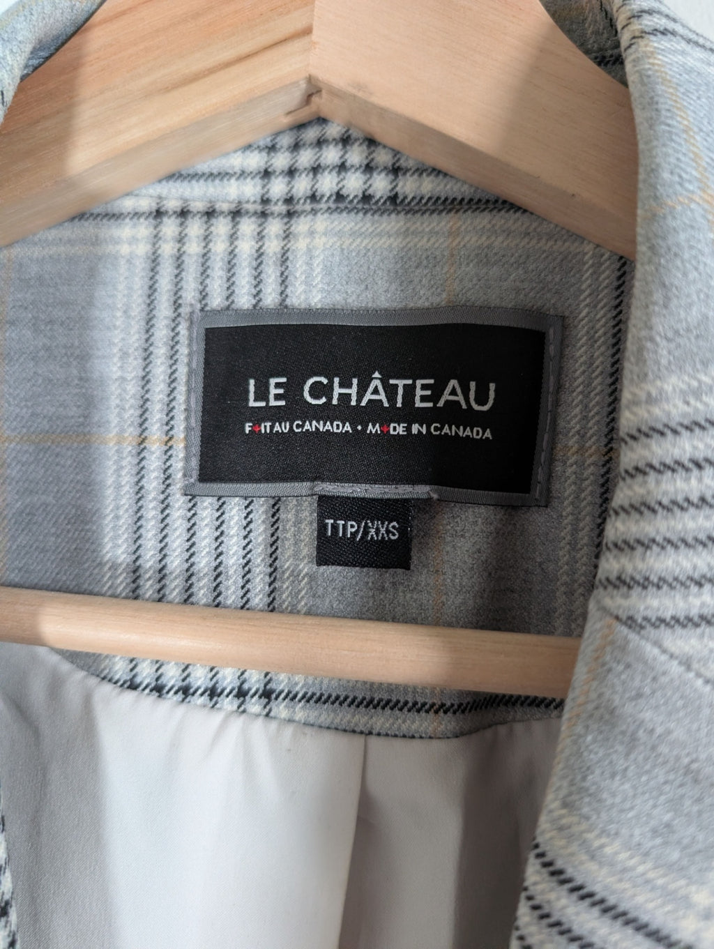Le Château grey plaid blazer - 2XS