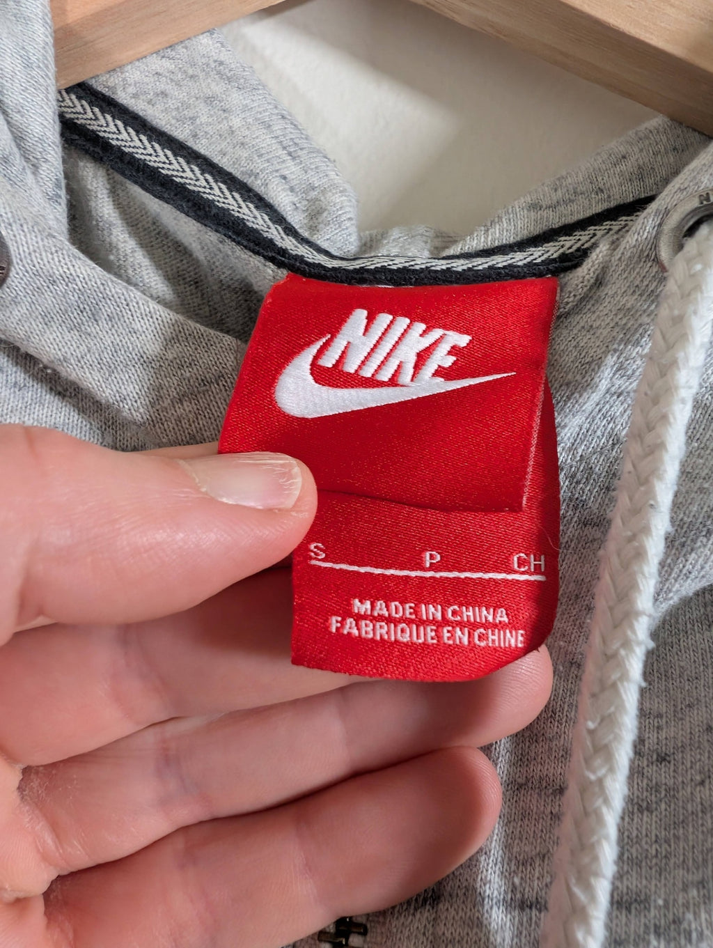 Nike grey zip up hoodie - Small