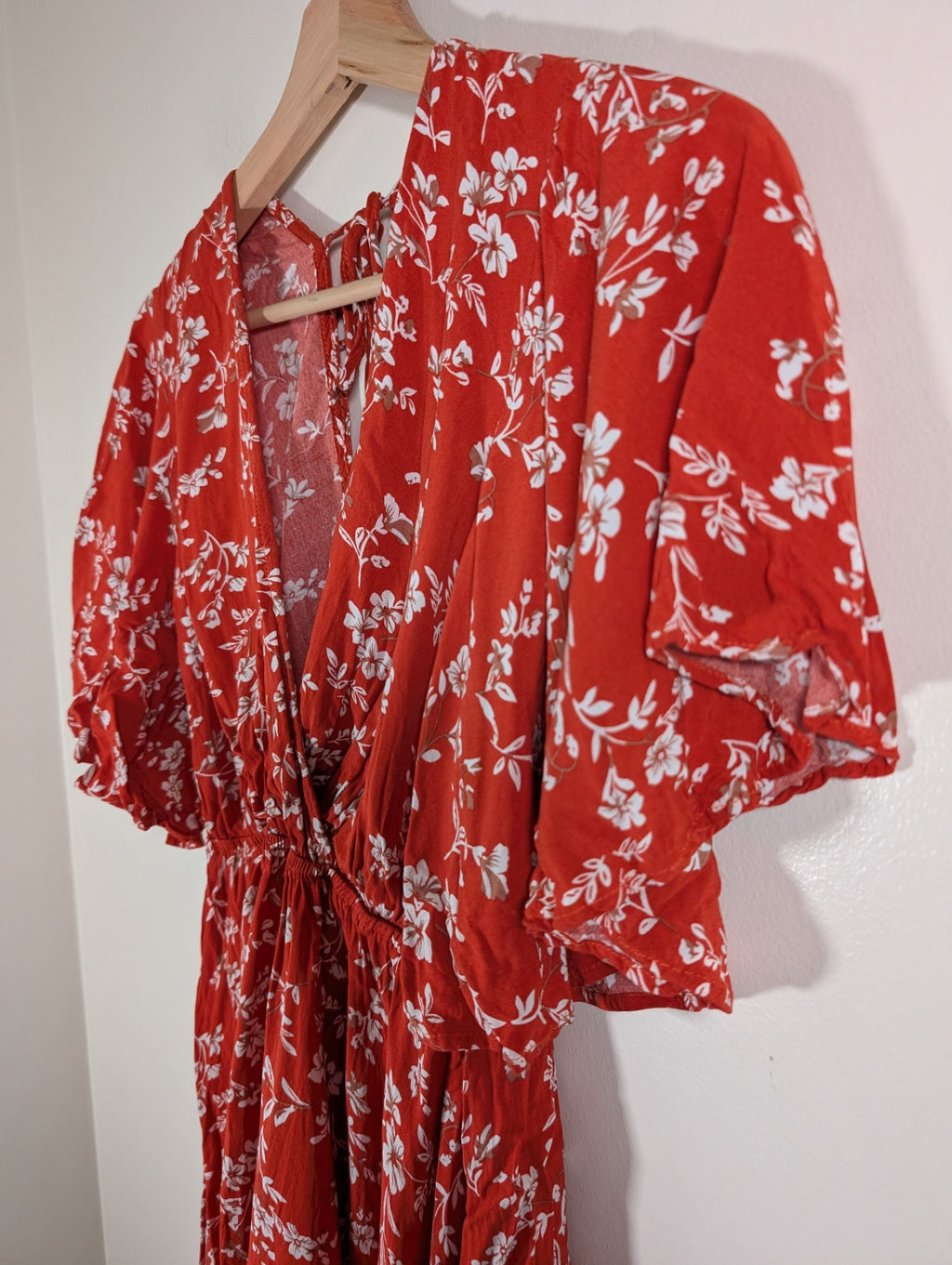 Unknown brand red floral dress - Medium