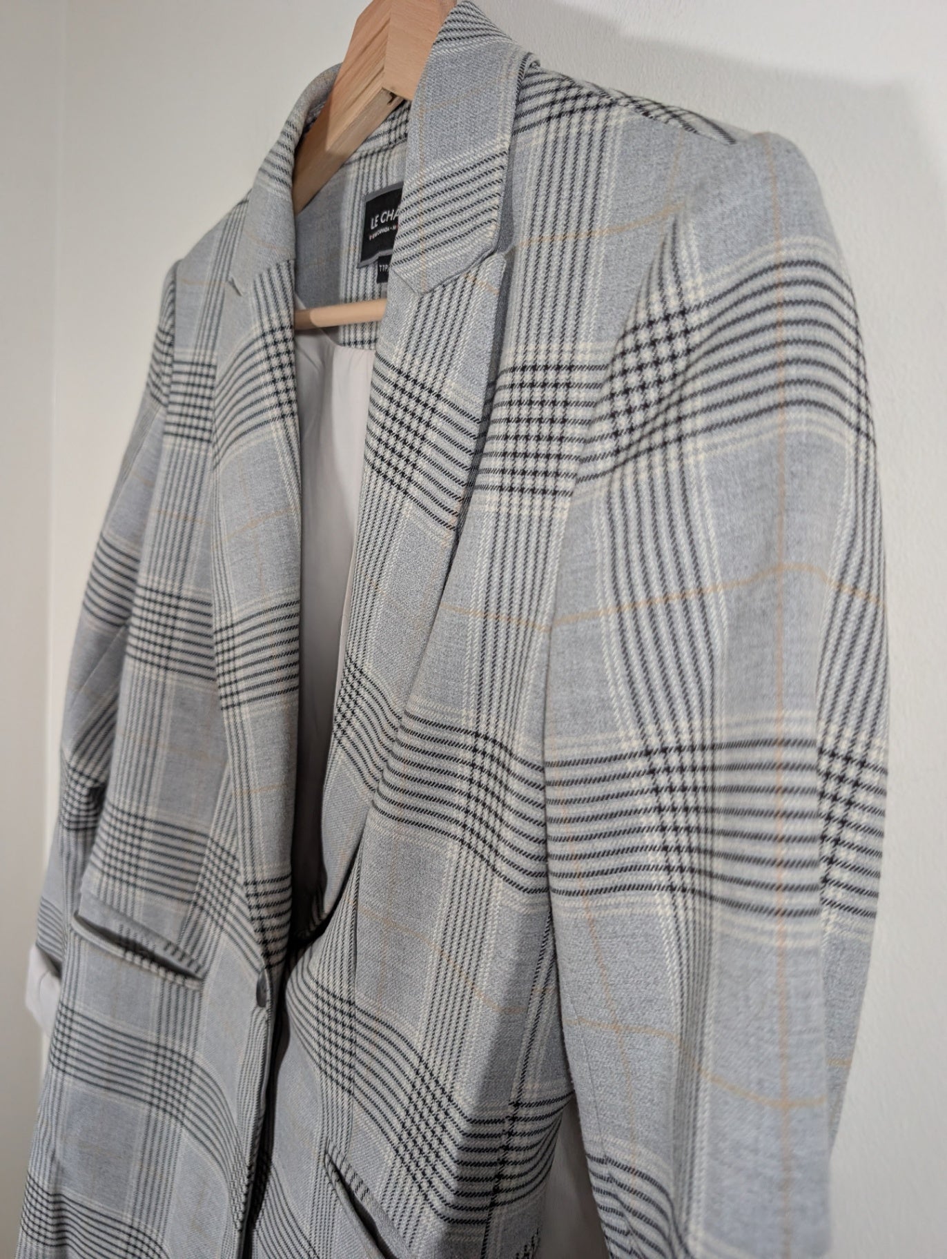 Le Château grey plaid blazer - 2XS