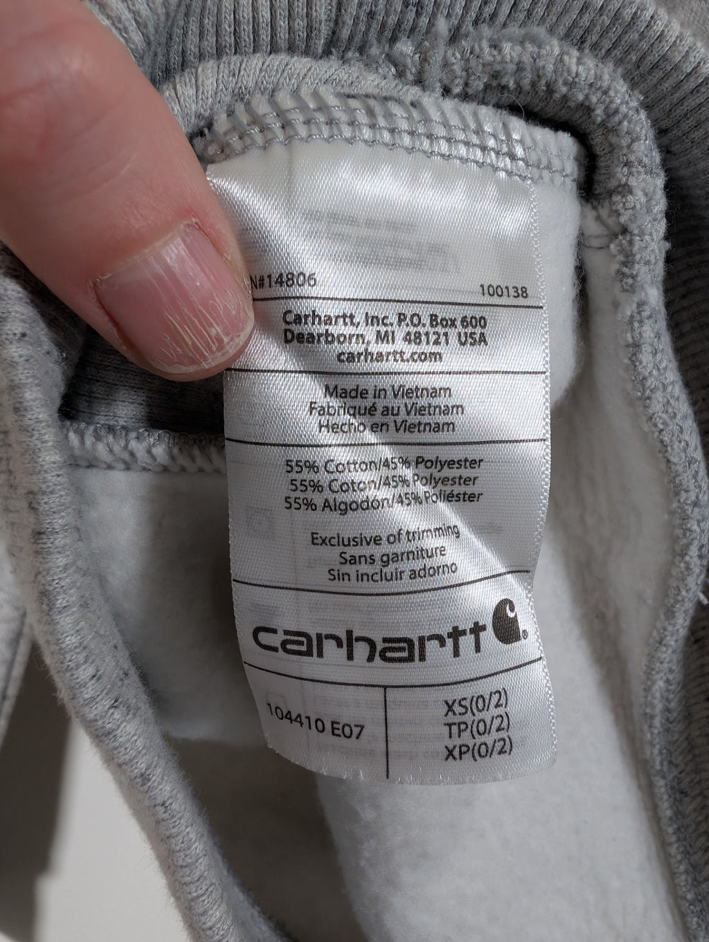 Carhartt grey crewneck - XS