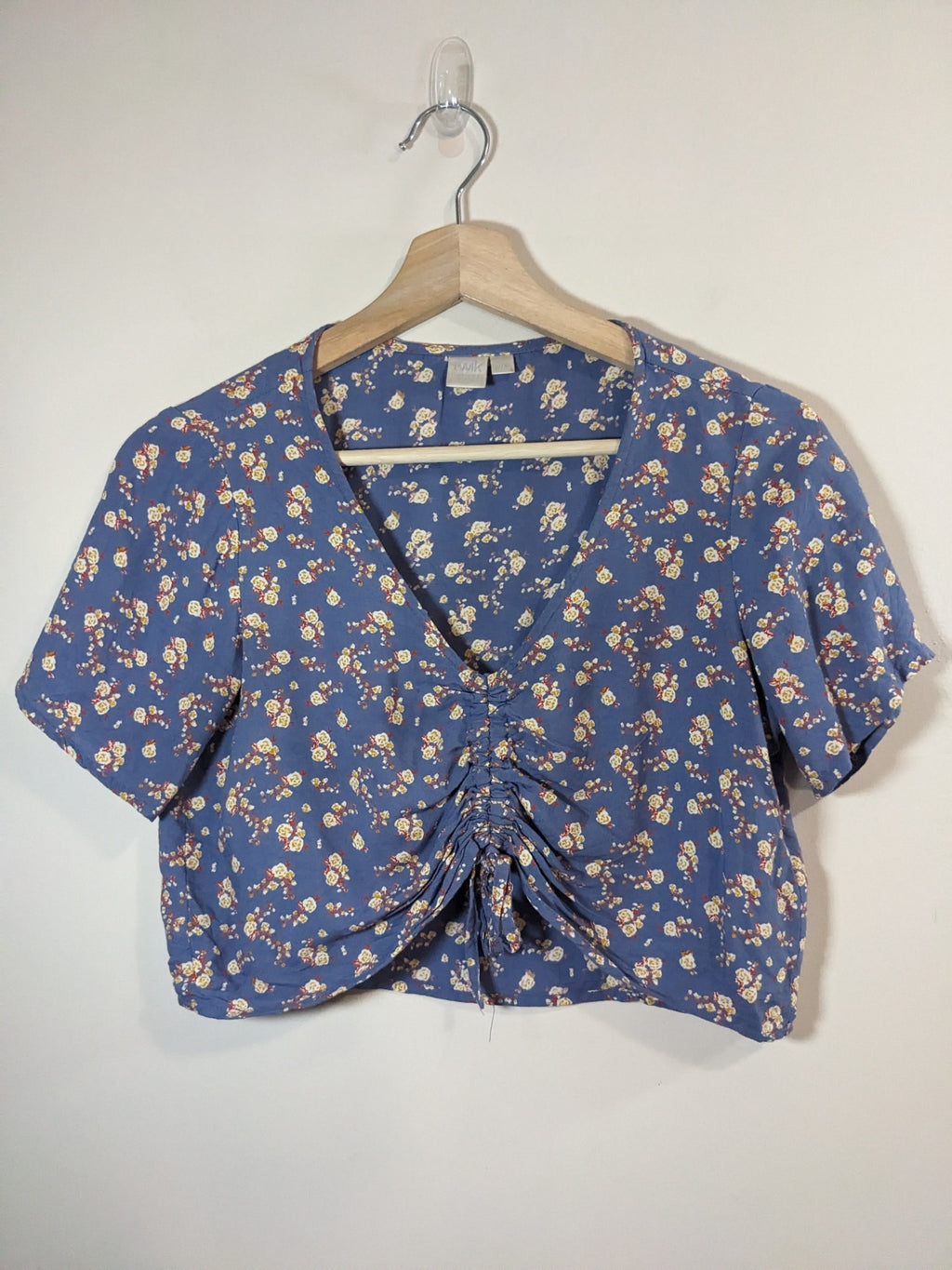 Twik Blue Floral Crop Shirt - XS