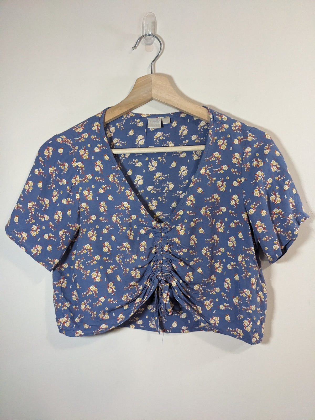 Twik Blue Floral Crop Shirt - XS