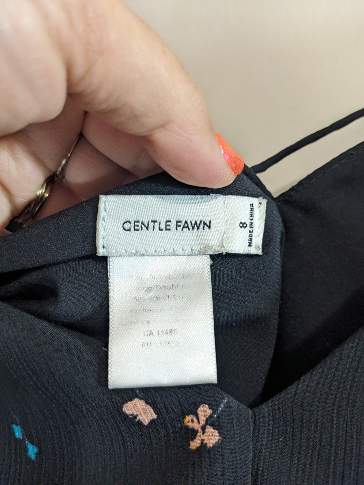 Gentle Fawn Black with Florals Jumpsuit - sz 8