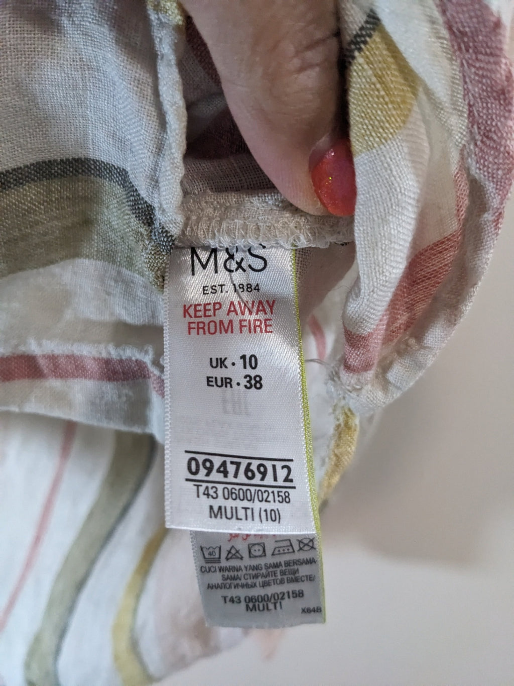 M&S Collection Linen Striped Shirt - sz 10