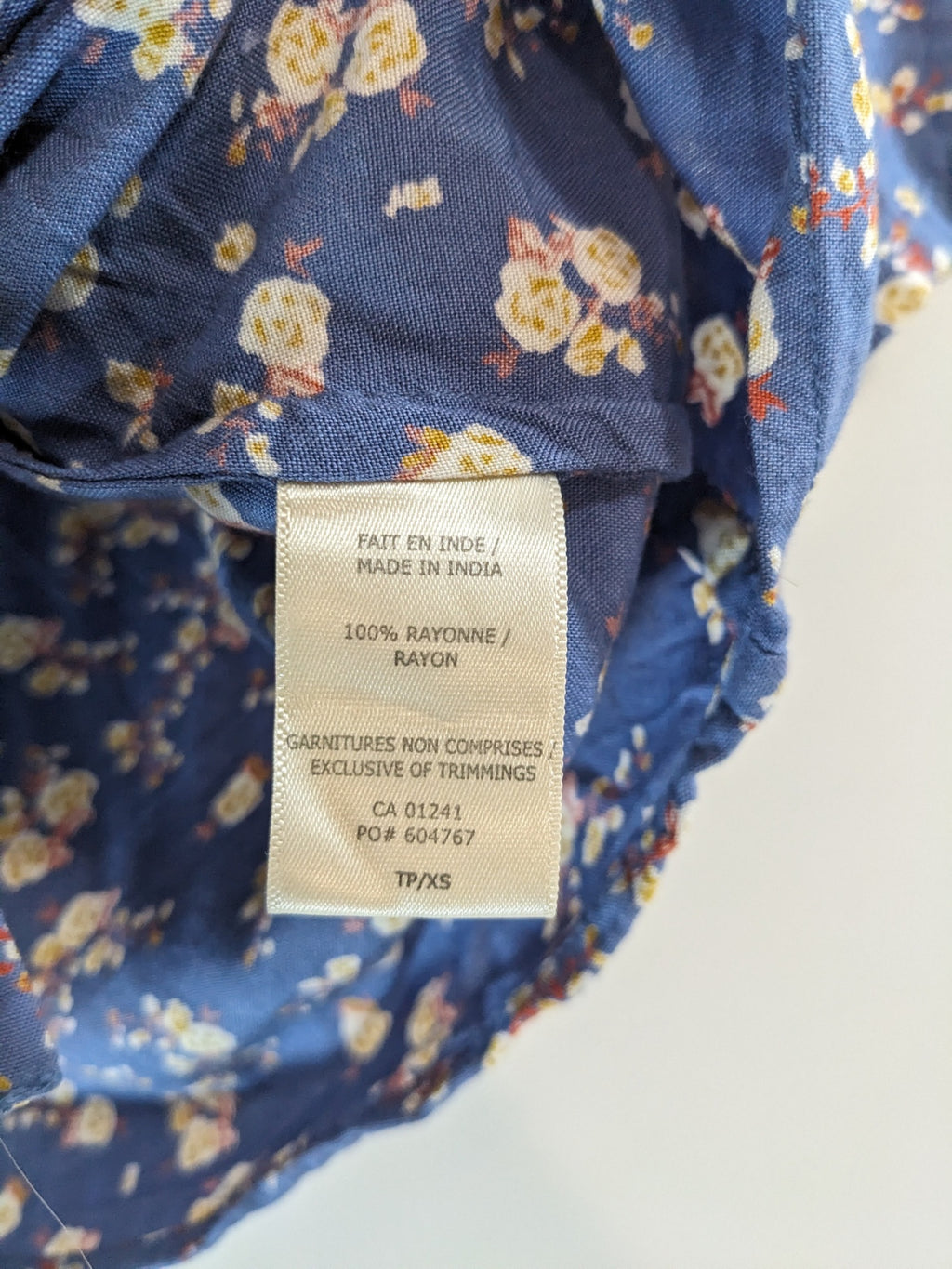 Twik Blue Floral Crop Shirt - XS