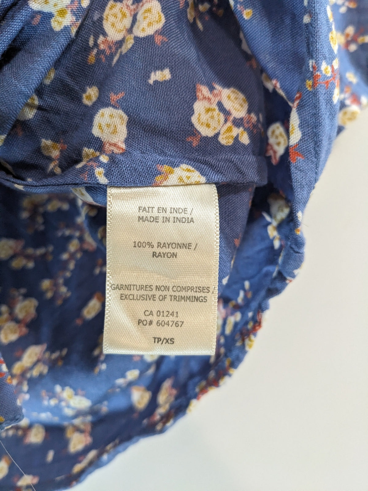 Twik Blue Floral Crop Shirt - XS