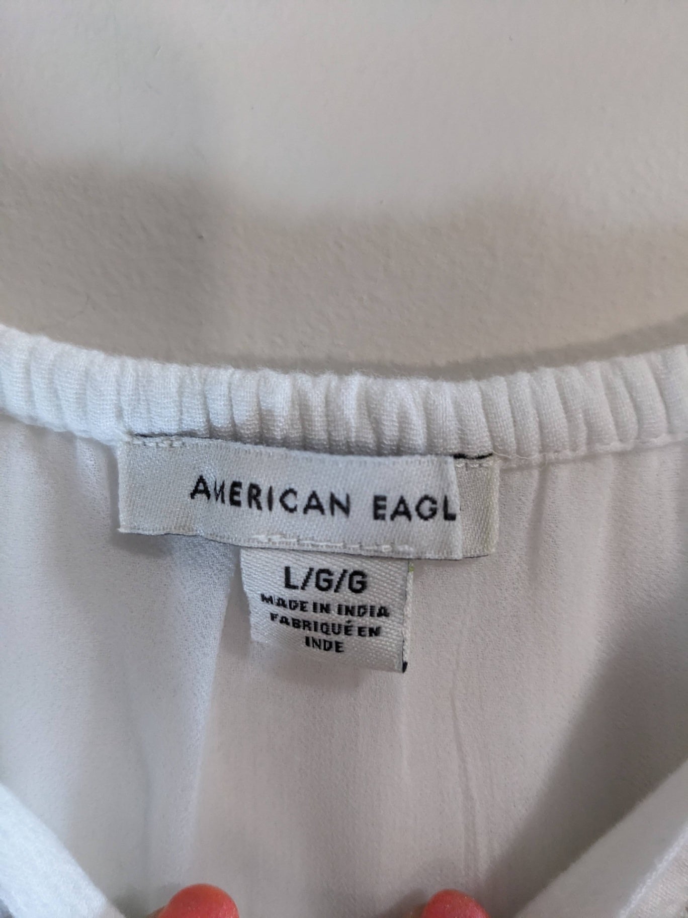 American Eagle White Tiered Tank - L