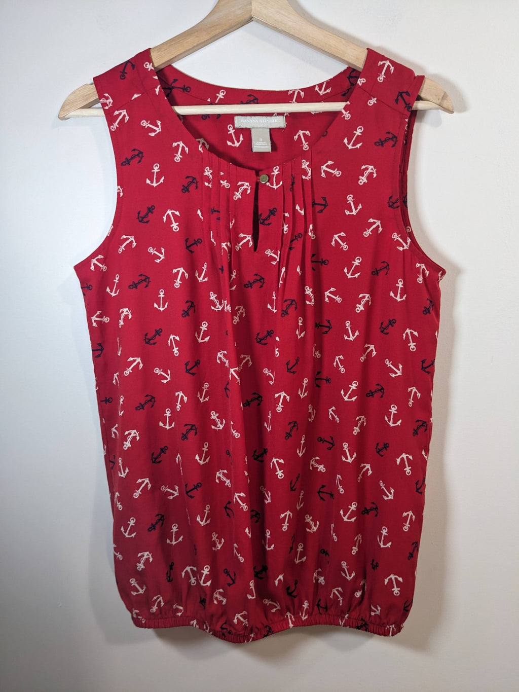 Banana Republic Red Anchor Blouse - S