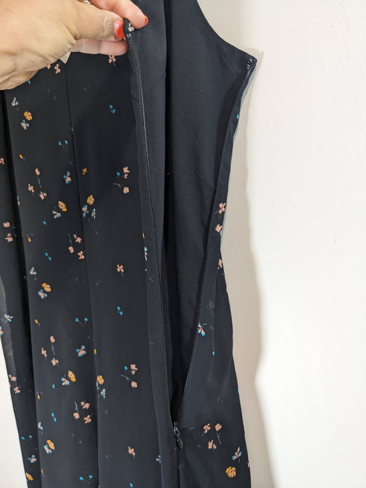Gentle Fawn Black with Florals Jumpsuit - sz 8