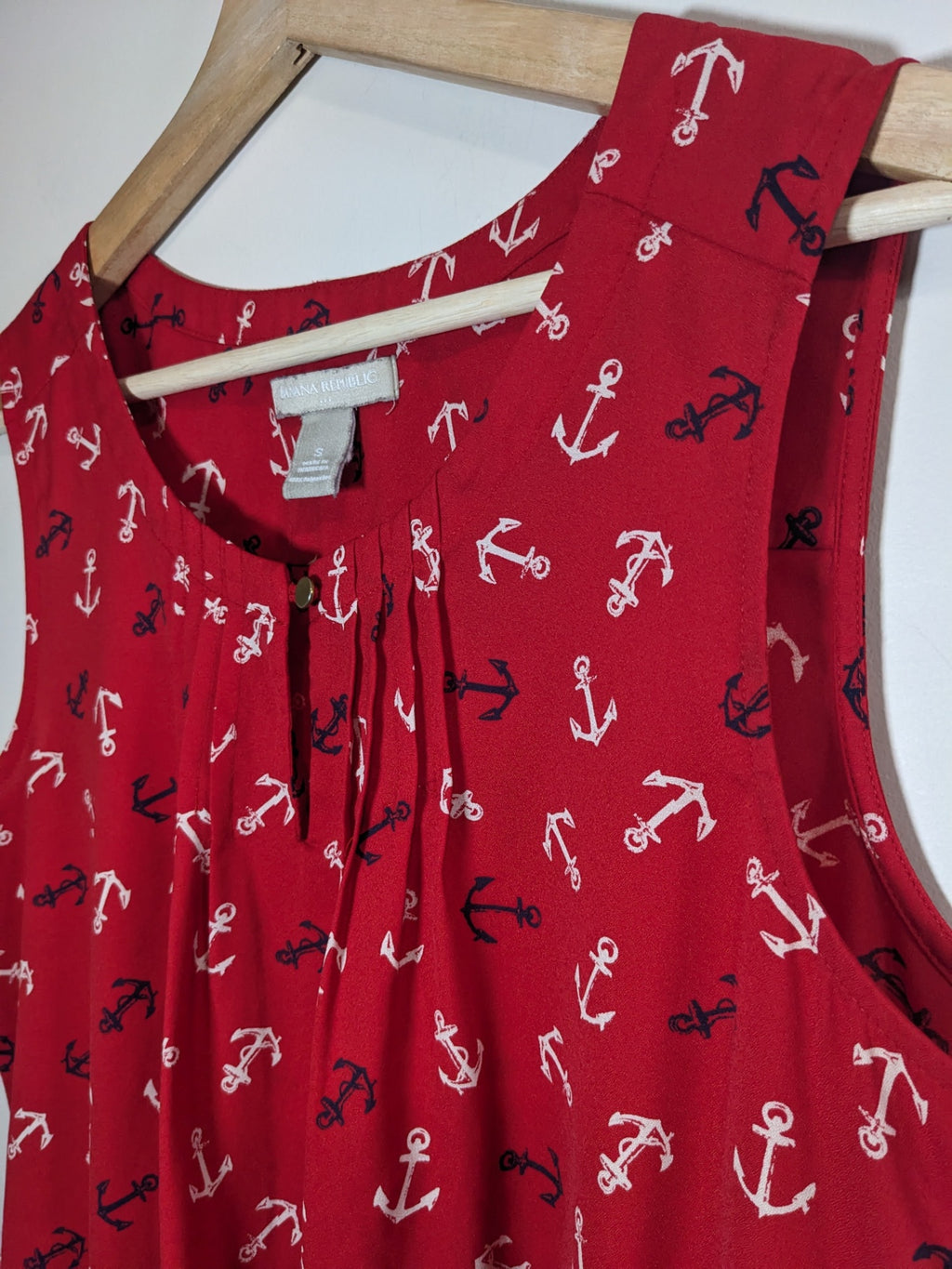 Banana Republic Red Anchor Blouse - S