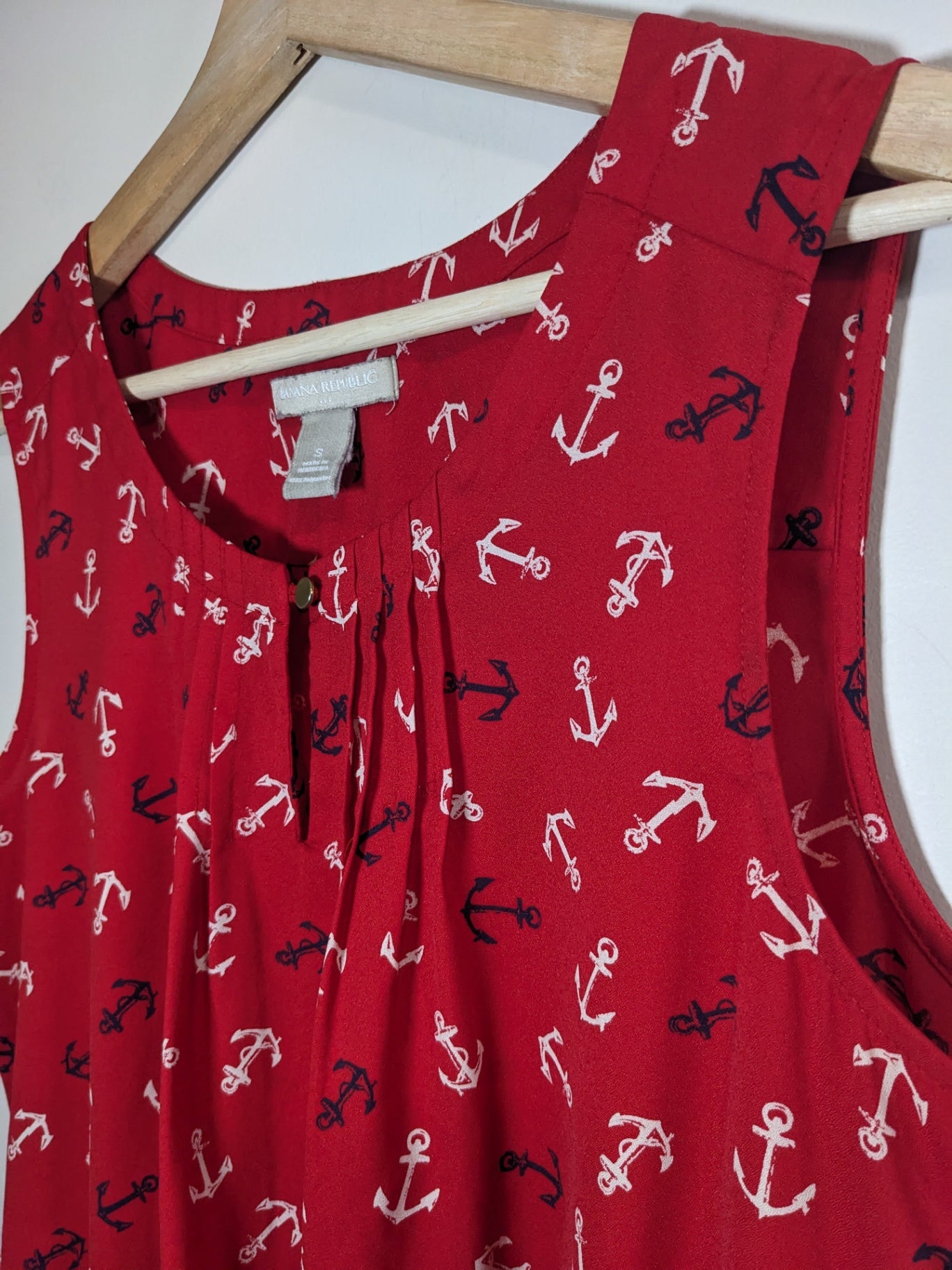 Banana Republic Red Anchor Blouse - S