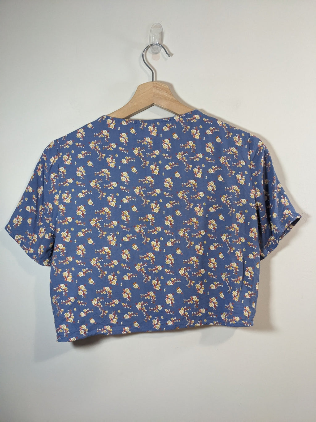 Twik Blue Floral Crop Shirt - XS