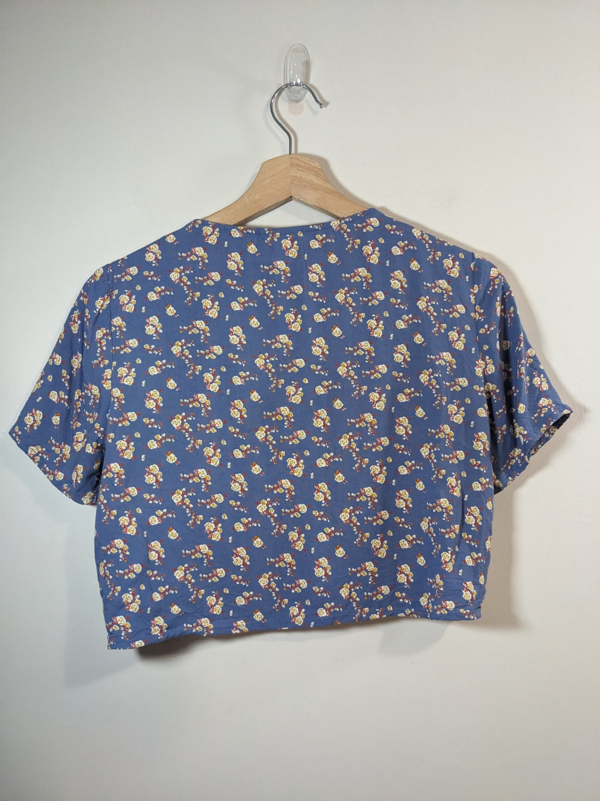 Twik Blue Floral Crop Shirt - XS