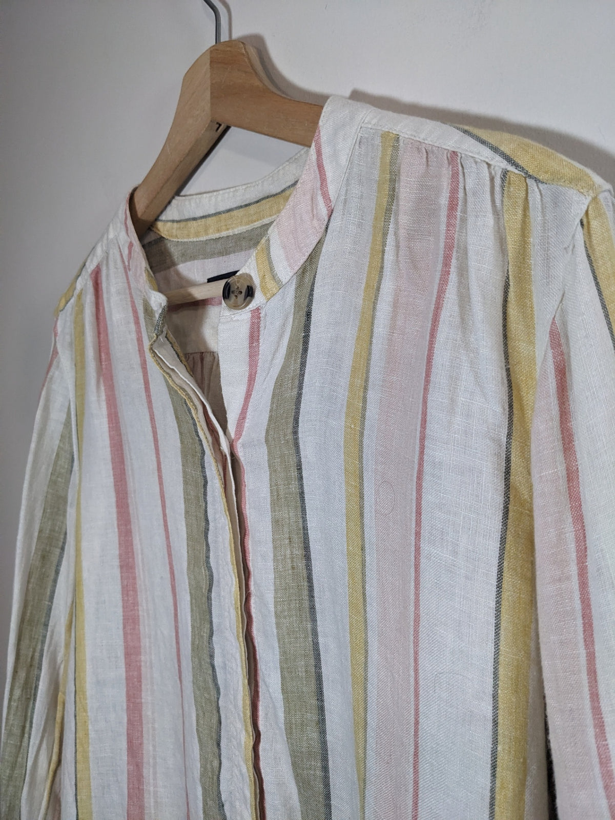 M&S Collection Linen Striped Shirt - sz 10