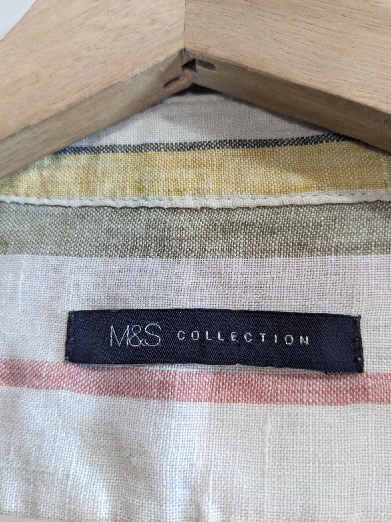 M&S Collection Linen Striped Shirt - sz 10