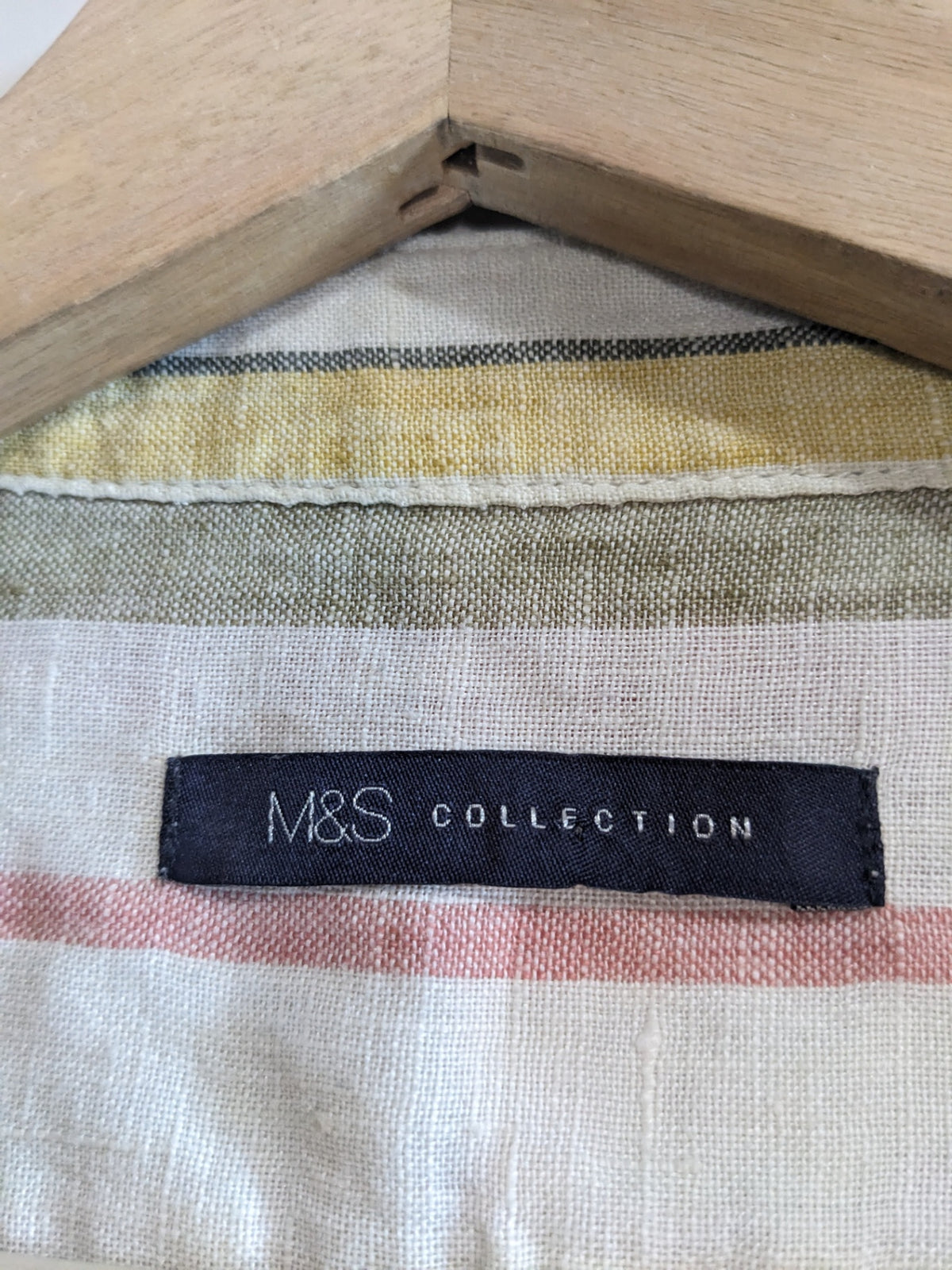 M&S Collection Linen Striped Shirt - sz 10