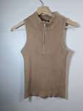 heartloom tan 1/4 zip vest - S