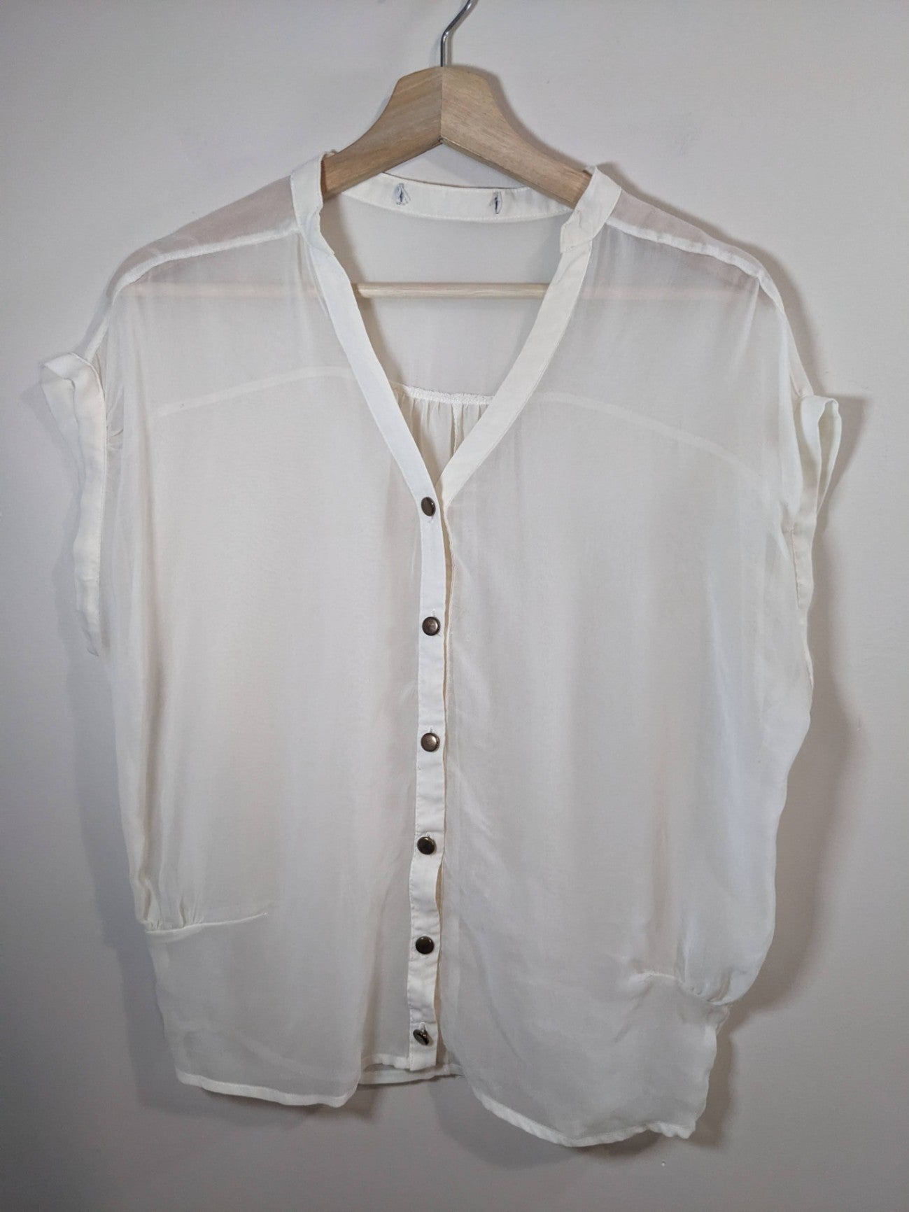 Sheer White Blouse - S