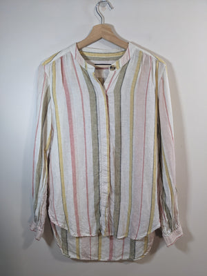 M&S Collection Linen Striped Shirt - sz 10