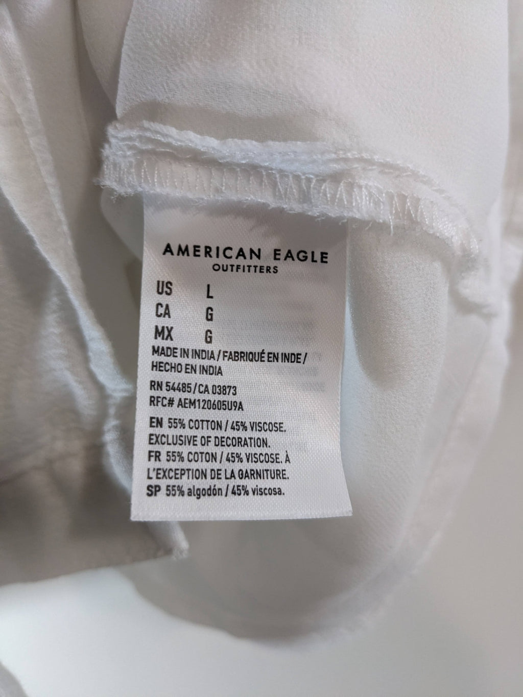 American Eagle White Tiered Tank - L