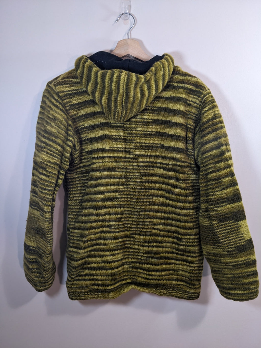 Green Wool Zip Up - L