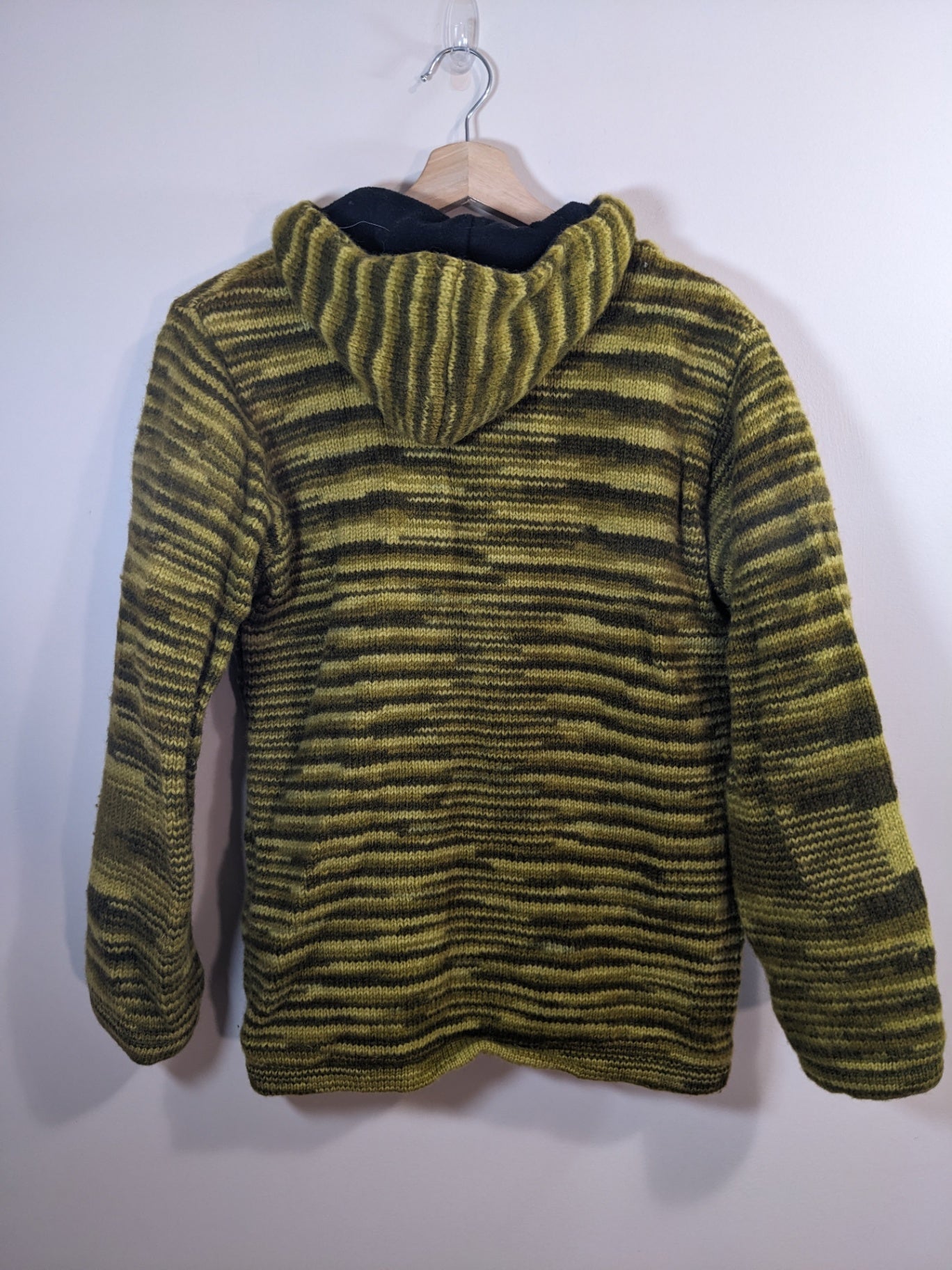 Green Wool Zip Up - L