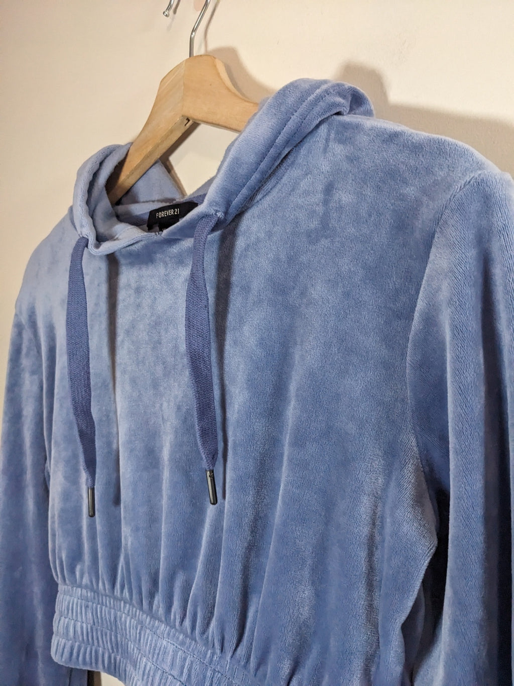 Forever 21 Crop Velour Hoodie - XS