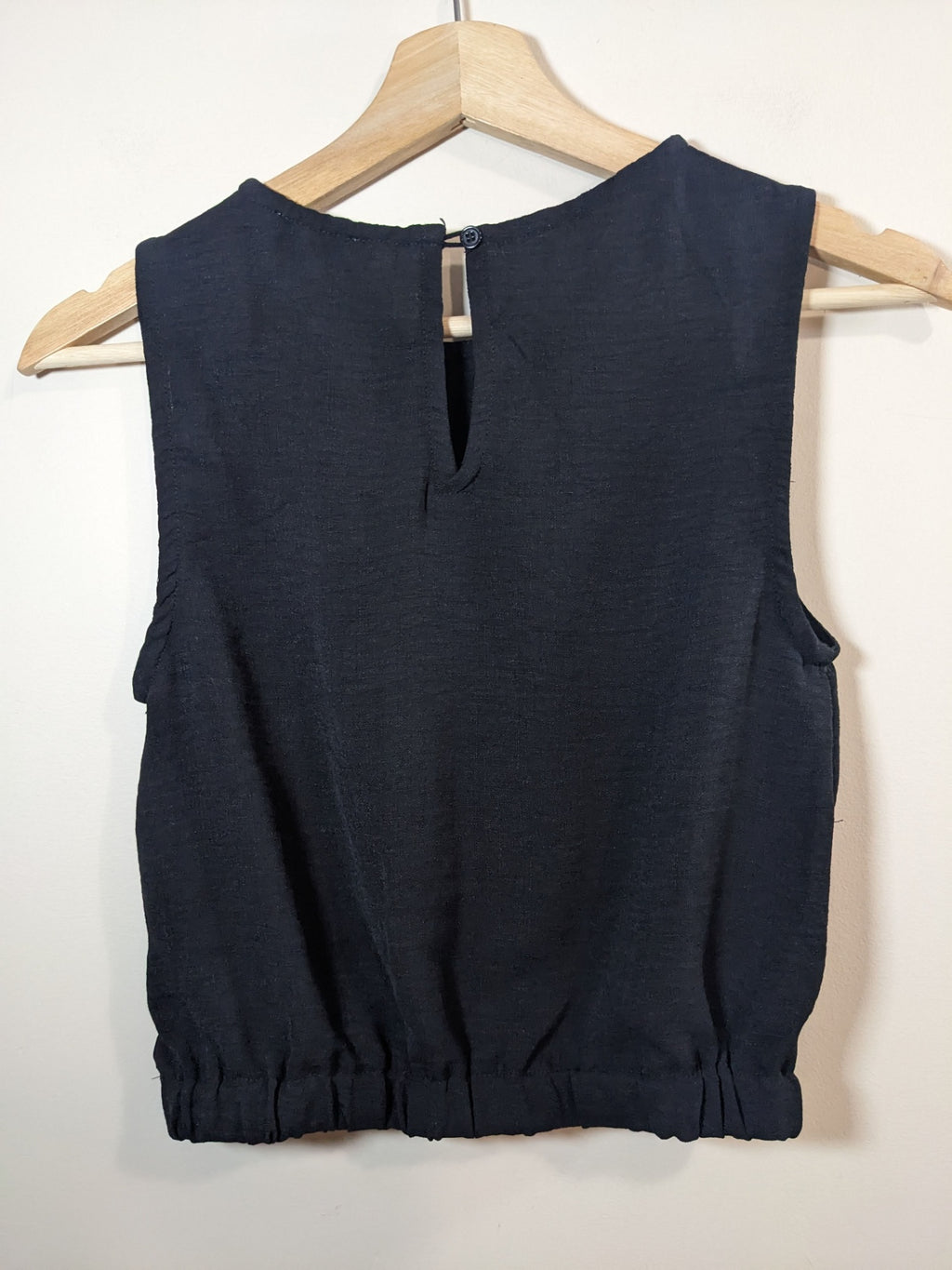 paper crane black crop blouse - S