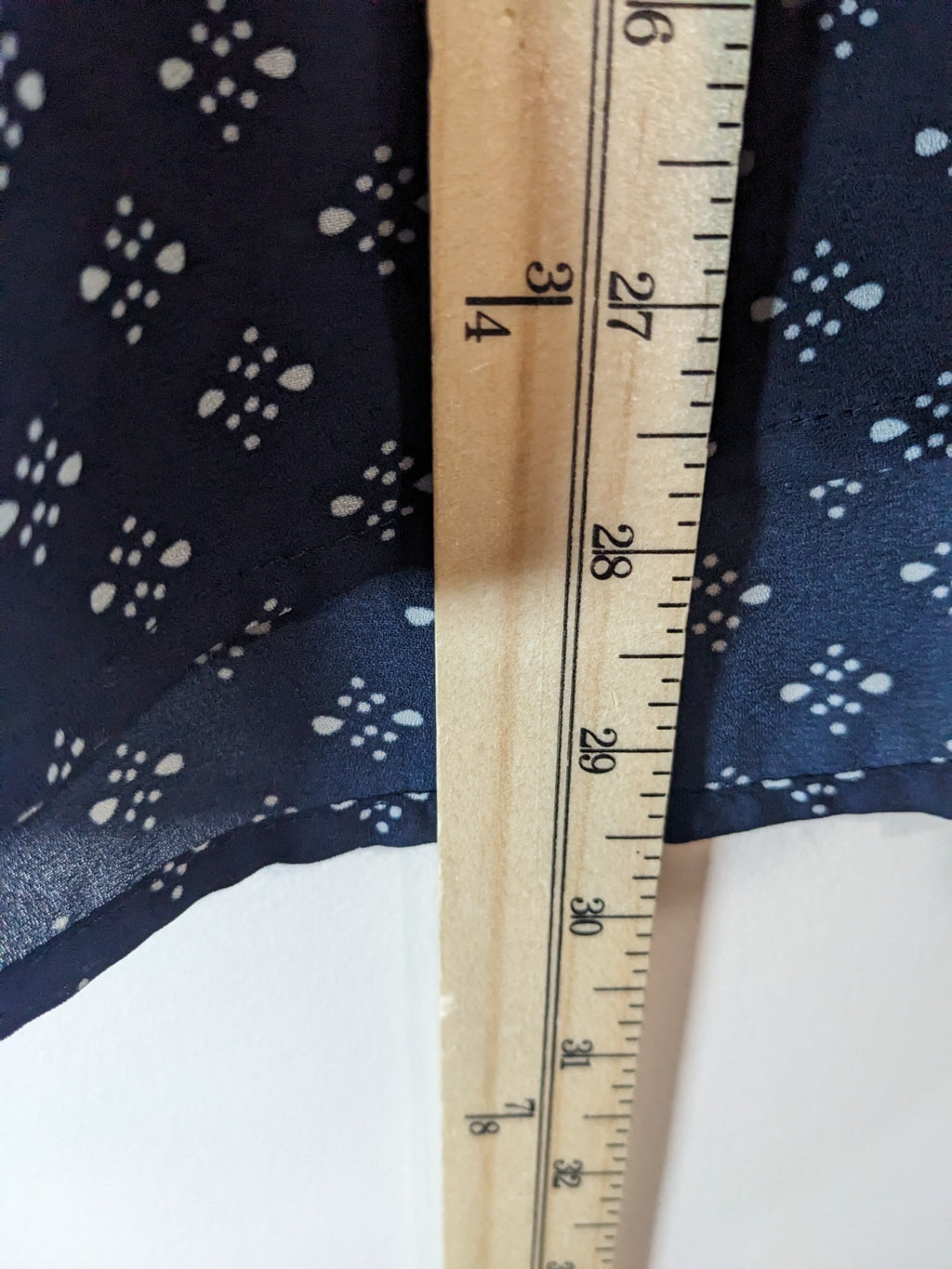 Alfred Sung Navy Patterned Blouse - L