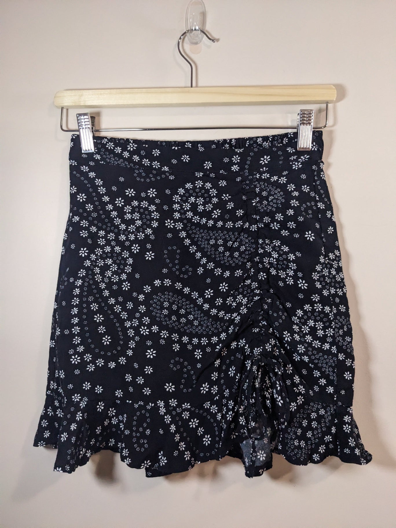 Garage Black Floral Skirt - XS