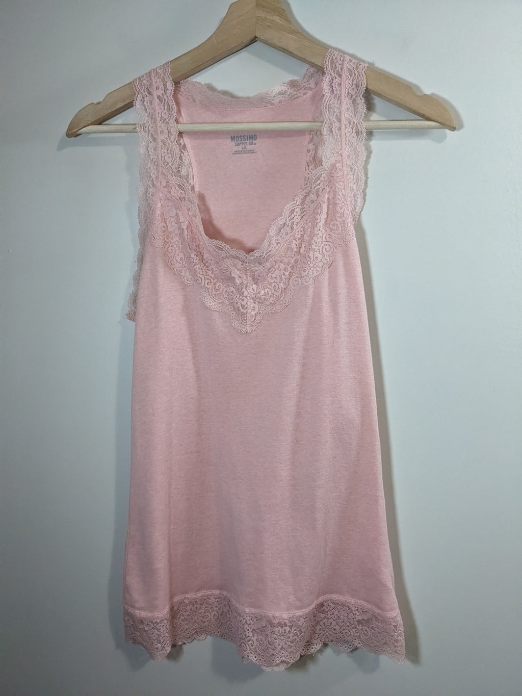 MOSSIMO Pink Lace Tank Top - L