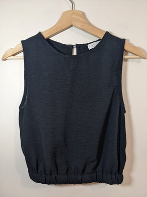 paper crane black crop blouse - S