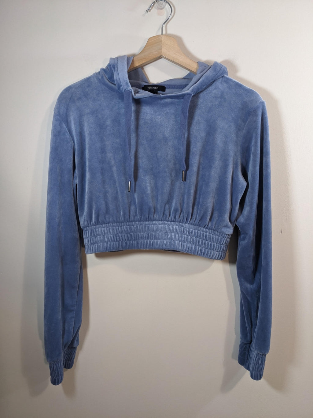 Forever 21 Crop Velour Hoodie - XS