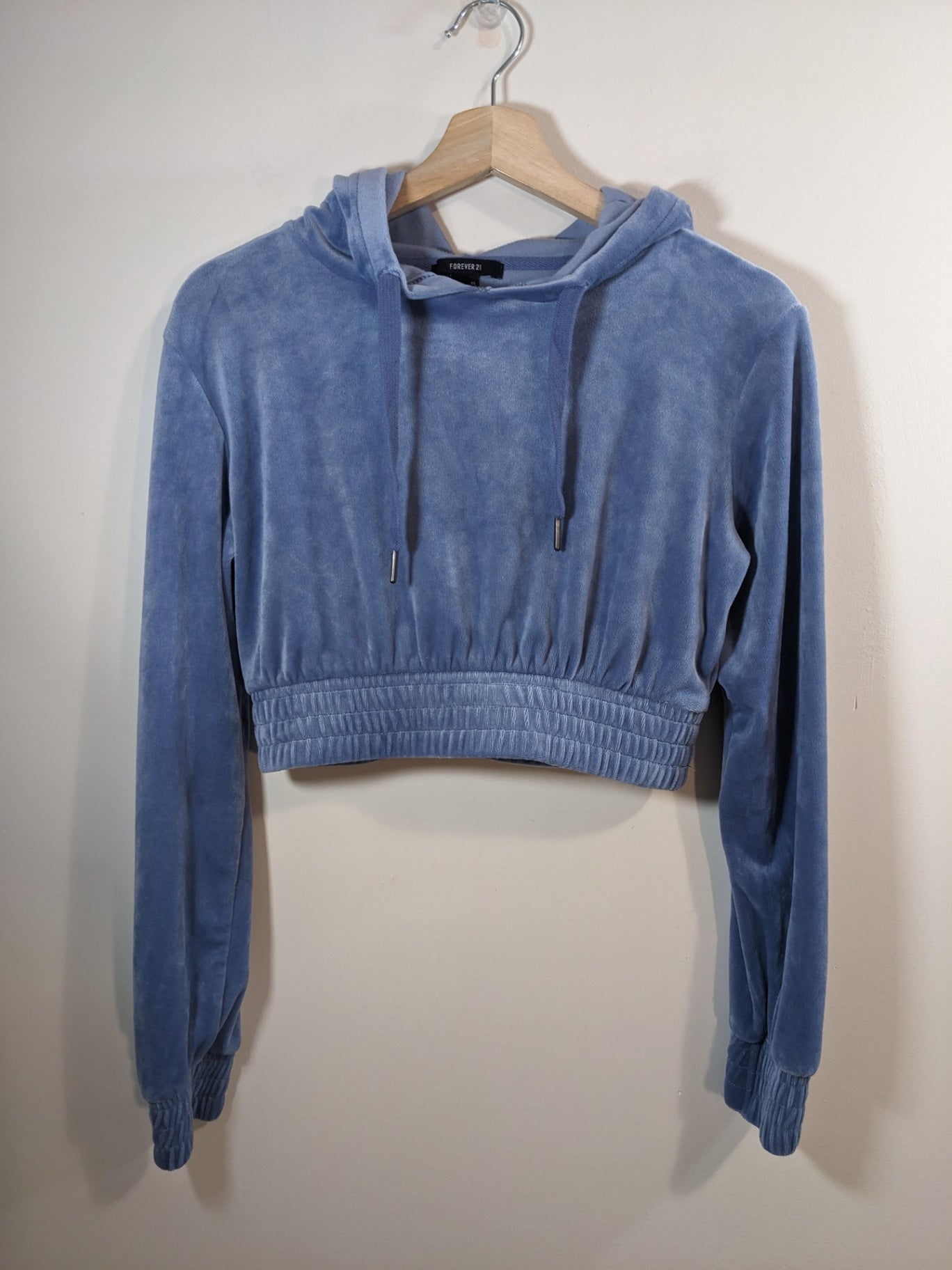 Forever 21 Crop Velour Hoodie - XS