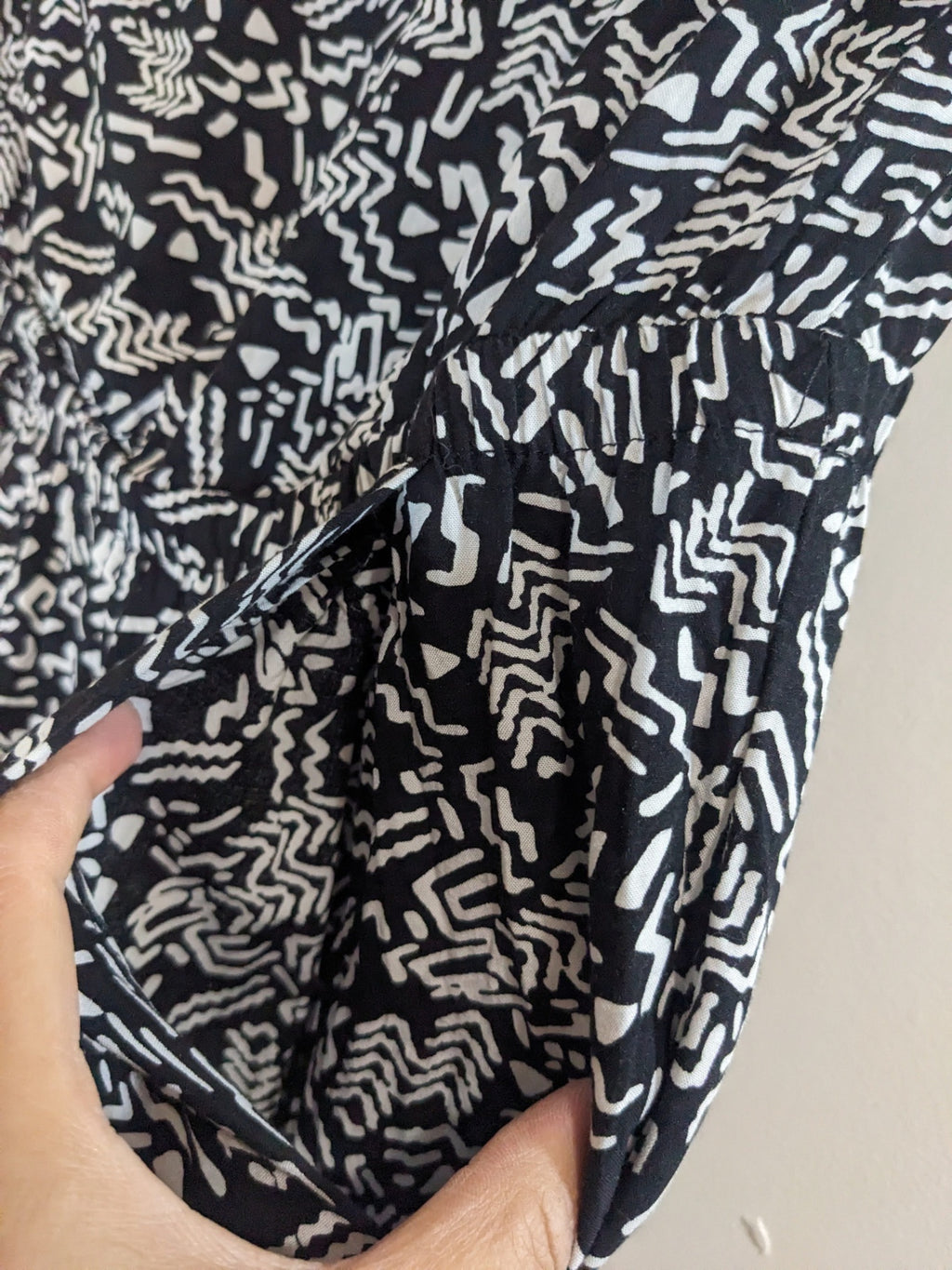 Garage Strapless Black & White Pattern Jumpsuit - XS