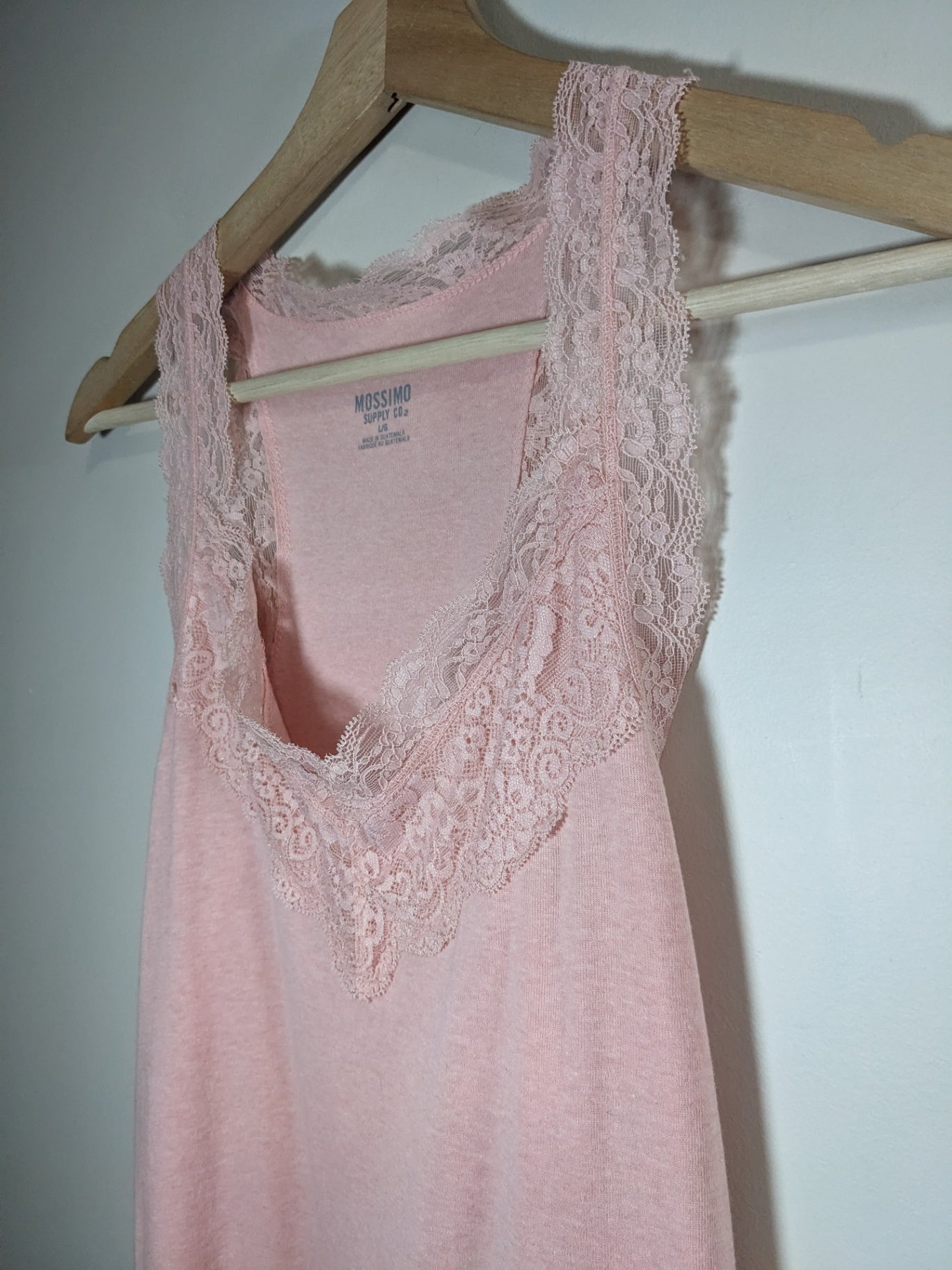 MOSSIMO Pink Lace Tank Top - L