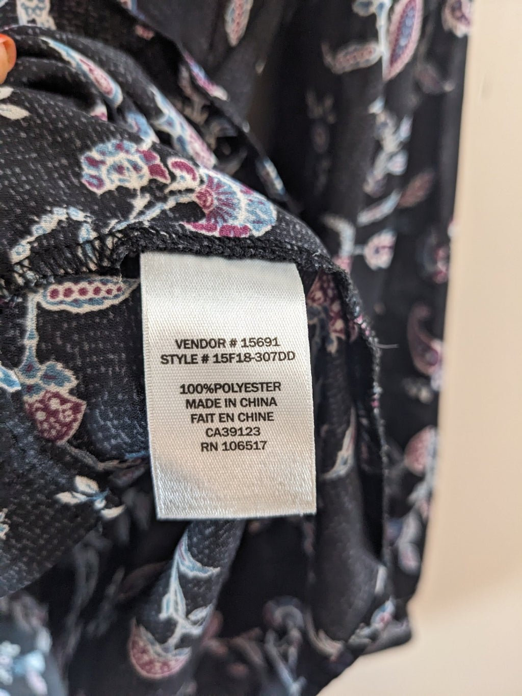 Northern Reflections Black Floral Blouse - XL