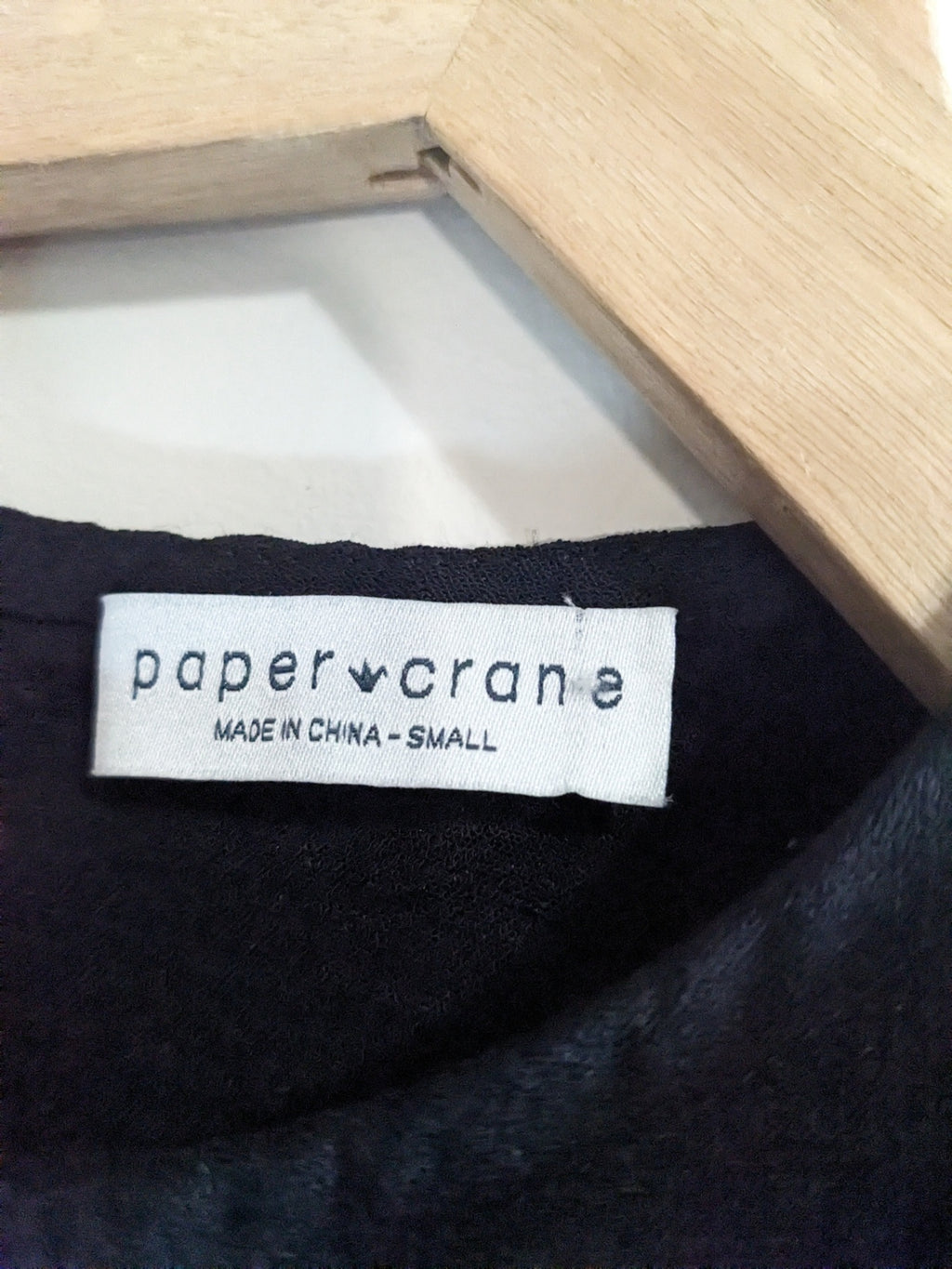 paper crane black crop blouse - S