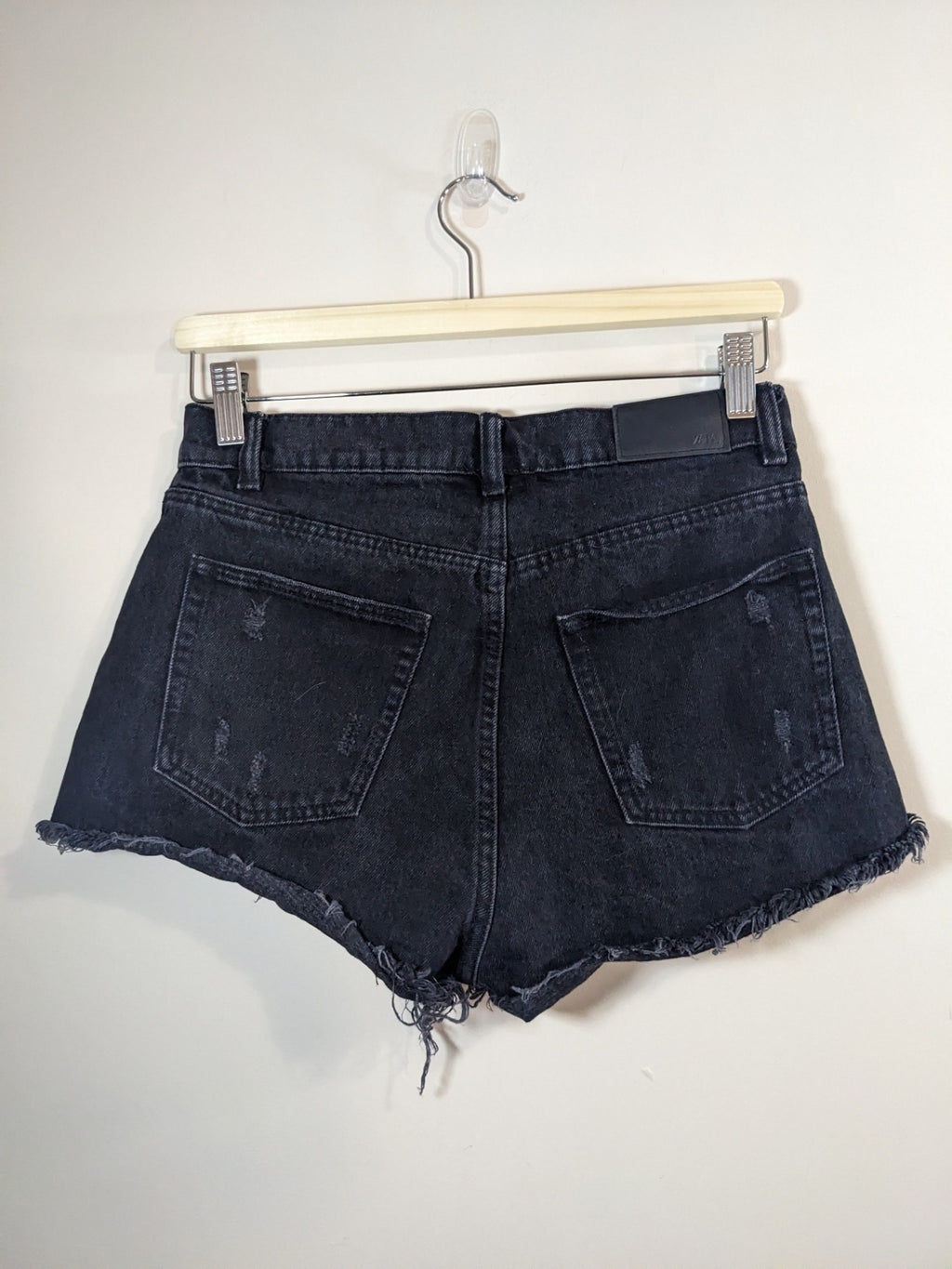 ZARA Distressed Black Denim Shorts - sz 4